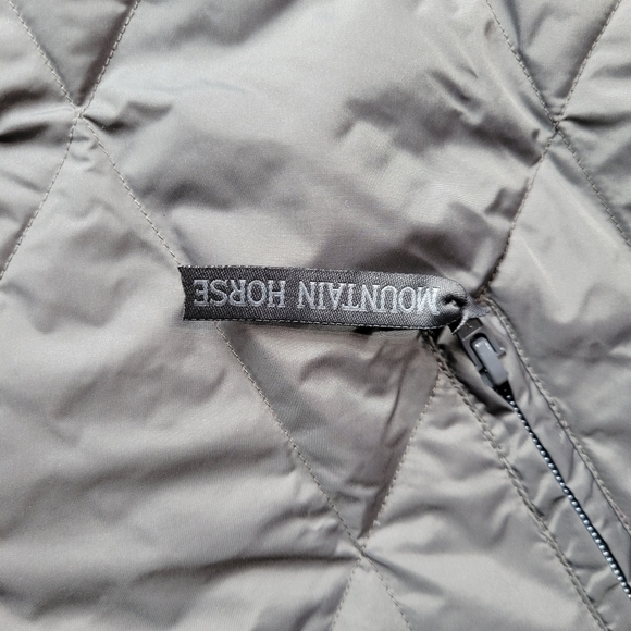 MOUNTAIN HORSE EQUESTRIAN Puffer Reversible Tan Gray Jacket Coat Woman's Large - Picture 6 of 13